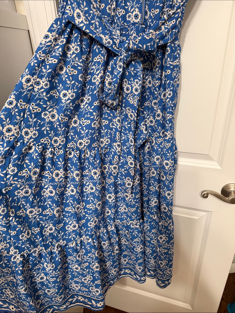 Max Studio Blue Floral Maxi Shirt Dress - Picture 4 of 6